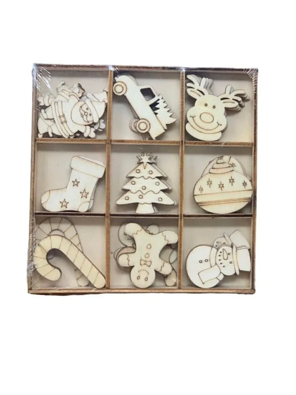 Christmas Wood Cutouts 54 Icons Lot Bundle Set Beaded Garland Accent DIY Holiday